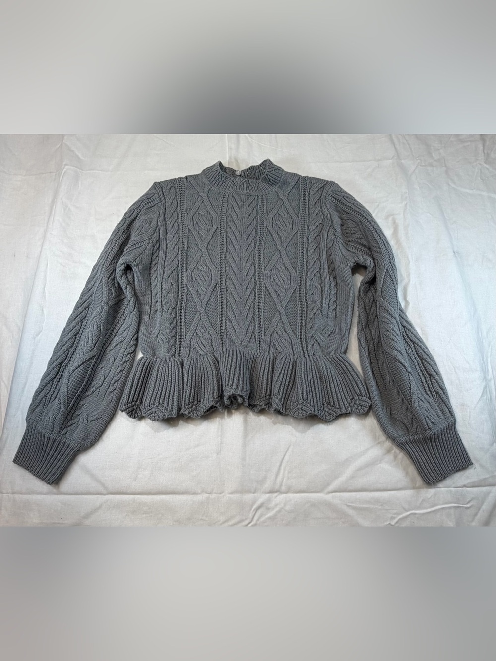 Chelsea&Violet Girls Cable Knit Sweater grey